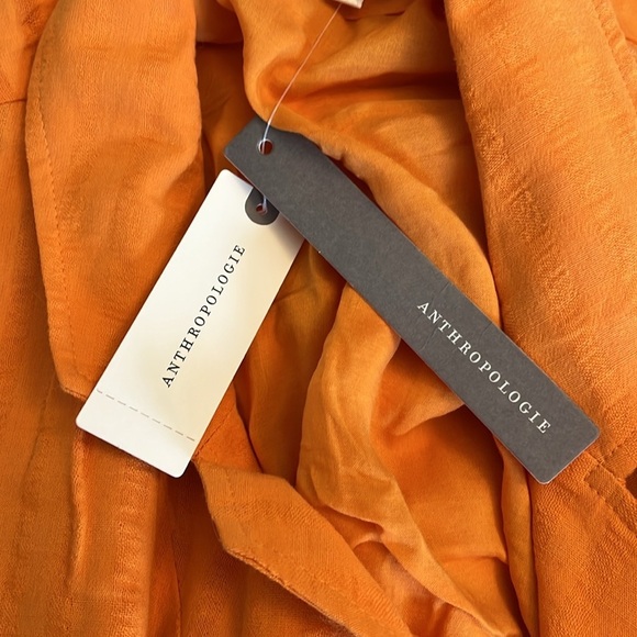 Anthropologie Vibrant Orange Wrap Mini Dress With Cut Out Size Medium. - Picture 10 of 12